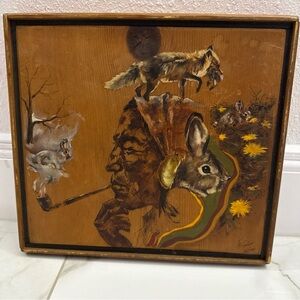 Native Wildlife and Profile Art Print